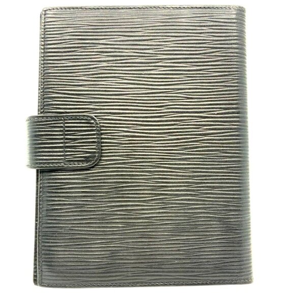 Authentic FENDI Epi Leather Agenda Passport Cover Case Notebook Black - Picture 2 of 7